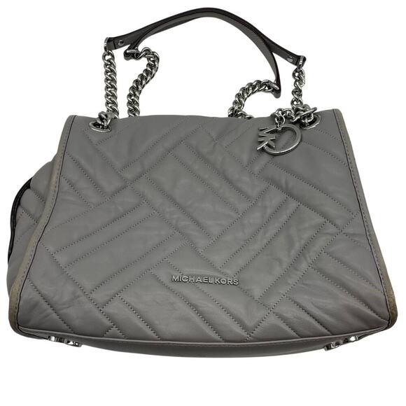 Michael Kors Kathy Quilted Grey‎ Shoulder Bag - Picture 1 of 16